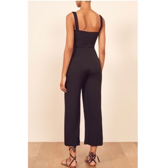 Reformation Della Black Button Front Jumpsuit 8 - Picture 2 of 11